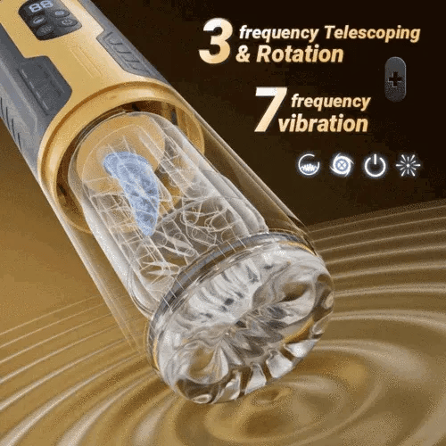 XR15: Automatyczny masturbator 5w1 z przyciskiem Turbo i ekranem LCD