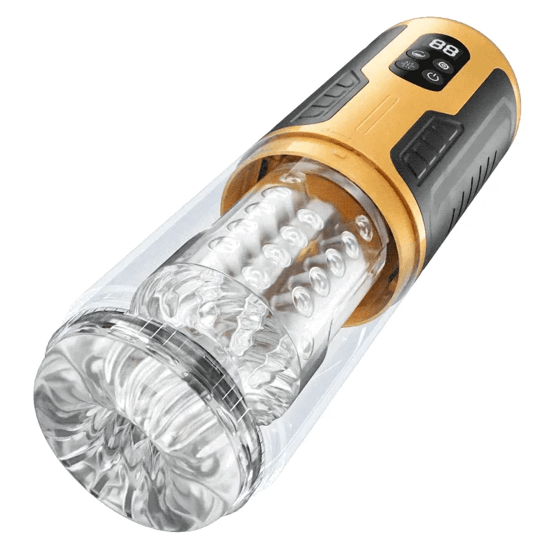 XR15: Automatyczny masturbator 5w1 z przyciskiem Turbo i ekranem LCD