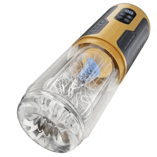XR15: Automatyczny masturbator 5w1 z przyciskiem Turbo i ekranem LCD