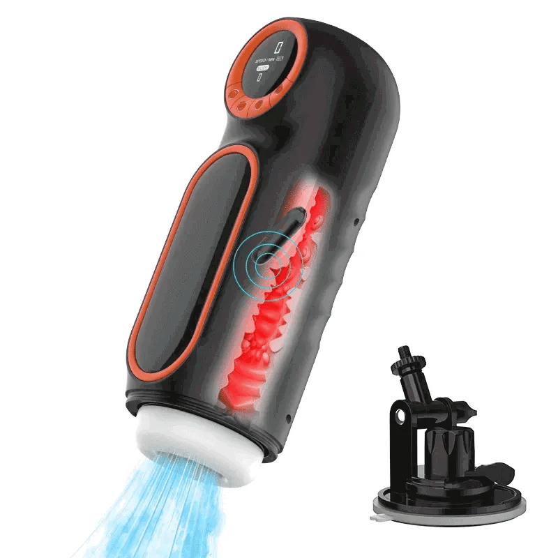 XT1: Masturbator Hands-Free z mocną przyssawką i przyciskiem Turbo Climax